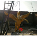 flying golden winged horse sculpture in bronze